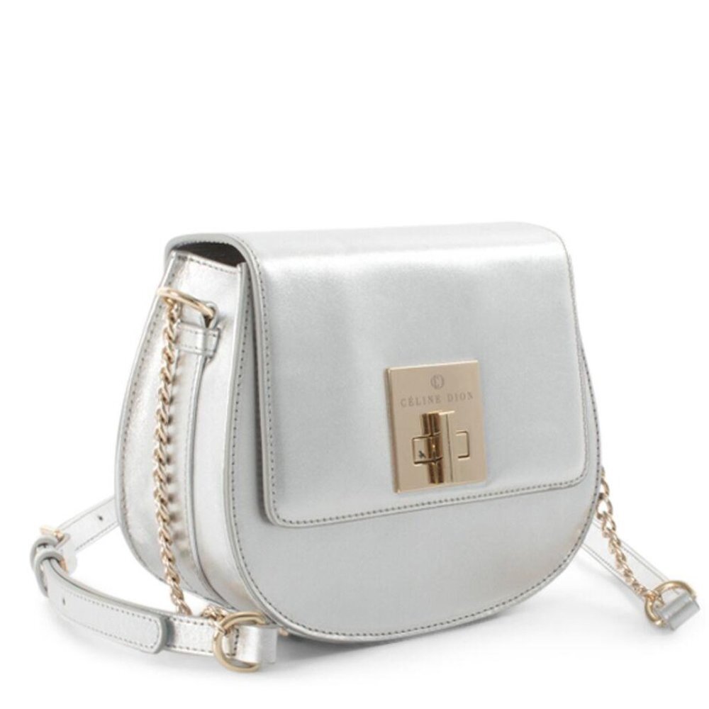 💥🇺🇸 Celine Dion Minuet Flap Closure Handbag Silver